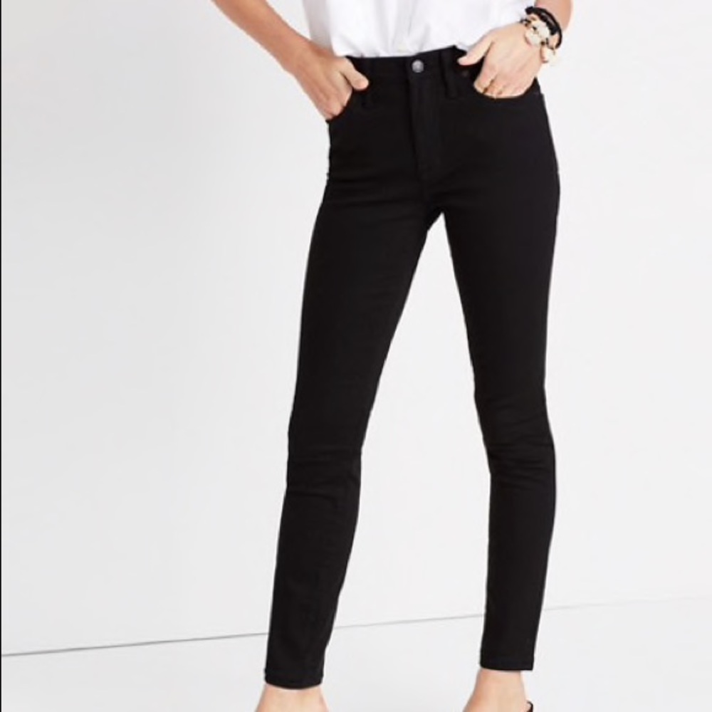 9” HR Madewell Jeans Isko Stay Black Sz 25